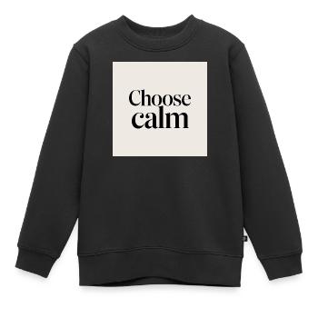 Choisir le calme - Sweat Premium enfant bio - noir - Devant - AI Model Kid Female (0cm)