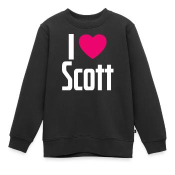 I Love Scott Pinkes Herz Ich liebe Scott - Kinder Premium Organic Sweatshirt - Schwarz - Vorne - AI Model Kid Female (0cm)