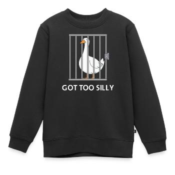 Goose – Wurde zu albern - Kinder Premium Organic Sweatshirt - Schwarz - Vorne - AI Model Kid Female (0cm)
