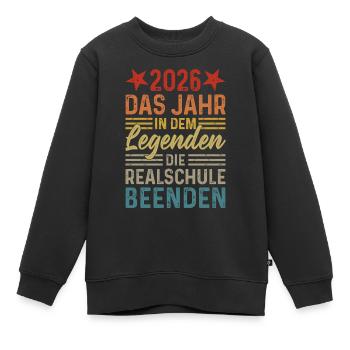 2026 Jahr in dem Legenden die Realschule beenden - Kinder Premium Organic Sweatshirt - Schwarz - Vorne - AI Model Kid Female (0cm)