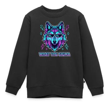 Que le Loup Sigma - Sweat Premium enfant bio - noir - Devant - AI Model Kid Female (0cm)