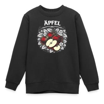 Apfelstillleben Schwarzweiß Vintage - Kinder Premium Organic Sweatshirt - Schwarz - Vorne - AI Model Kid Female (0cm)