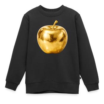 Goldener Apfel – Premium Shine - Kinder Premium Organic Sweatshirt - Schwarz - Vorne - AI Model Kid Female (0cm)