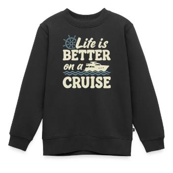 Kreuzfahrtschiff Sommerurlaub - Kinder Premium Organic Sweatshirt - Schwarz - Vorne - AI Model Kid Female (0cm)