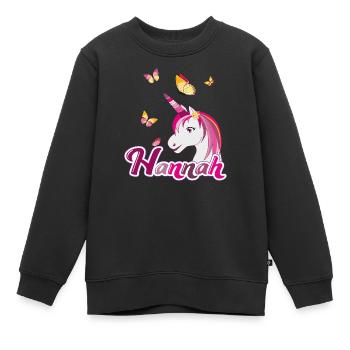 Hannah , Mädchenname, Lieblingsname - Kinder Premium Organic Sweatshirt - Schwarz - Vorne - AI Model Kid Female (0cm)