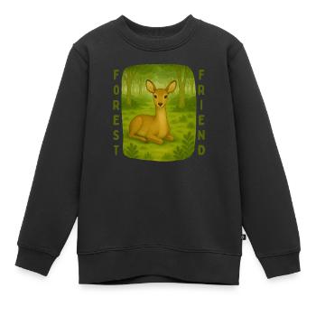 Rehe im Wald - Kinder Premium Organic Sweatshirt - Schwarz - Vorne - AI Model Kid Female (0cm)