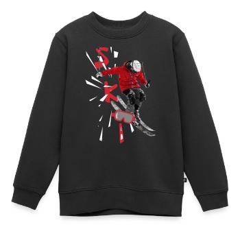 Ski - Skiurlaub - Skifahren - Kinder Premium Organic Sweatshirt - Schwarz - Vorne - AI Model Kid Female (0cm)