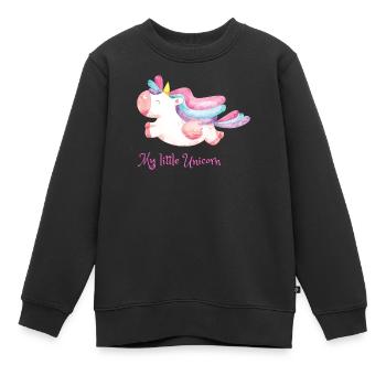 Mon petit arc-en-ciel licorne - Sweat Premium enfant bio - noir - Devant - AI Model Kid Female (0cm)