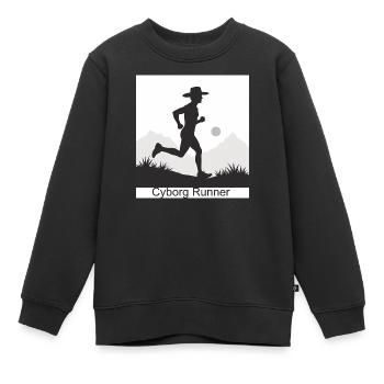 Cyborg Runner - Kinder Premium Organic Sweatshirt - Schwarz - Vorne - AI Model Kid Female (0cm)