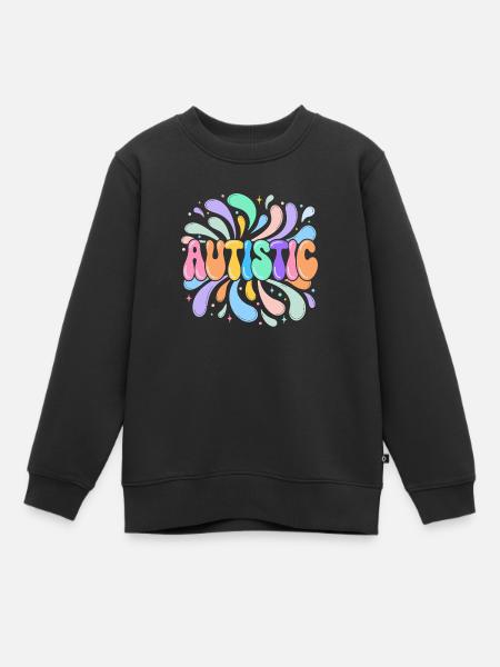 Autistischer Regenbogenspritzer - Kinder Premium Organic Sweatshirt - Schwarz