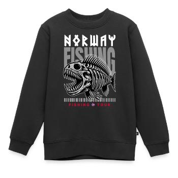 Norway Fishing Tour - Kids Premium Organic Sweatshirt - black - Front - AI Model Kid Female (0cm)