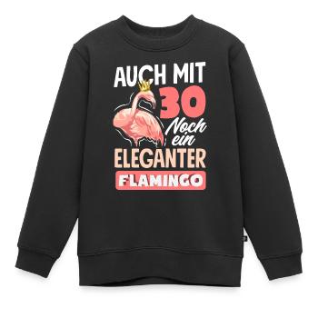 Mit 30 Eleganter Flamingo Geburtstag - Kinder Premium Organic Sweatshirt - Schwarz - Vorne - AI Model Kid Female (0cm)