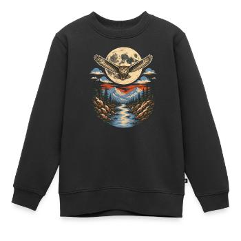 Oiseau de nuit - Sweat Premium enfant bio - noir - Devant - AI Model Kid Female (0cm)