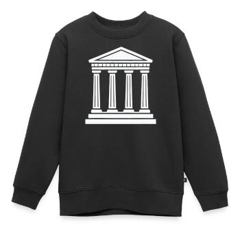 Classic Temple Pillars Silhouette - Kids Premium Organic Sweatshirt - black - Front - AI Model Kid Female (0cm)