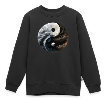 Ying Yang Motiv - Kinder Premium Organic Sweatshirt - Schwarz - Vorne - AI Model Kid Female (0cm)