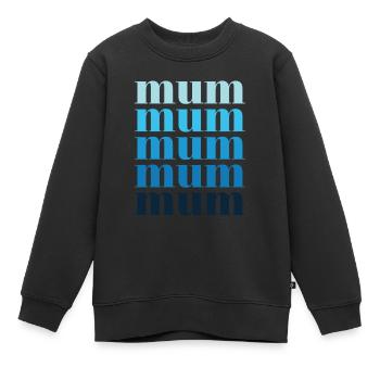 mum blau - Kinder Premium Organic Sweatshirt - Schwarz - Vorne - AI Model Kid Female (0cm)