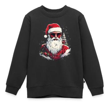 Brille Weihnachtsmann - Kinder Premium Organic Sweatshirt - Schwarz - Vorne - AI Model Kid Female (0cm)