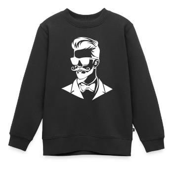 Marié élégant - Sweat Premium enfant bio - noir - Devant - AI Model Kid Female (0cm)