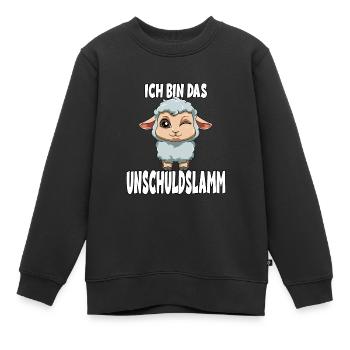 Ich bin das Unschuldslamm für die liebe Tochter - Kinder Premium Organic Sweatshirt - Schwarz - Vorne - AI Model Kid Female (0cm)