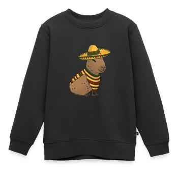 Capybara mexicain - Sweat Premium enfant bio - noir - Devant - AI Model Kid Female (0cm)