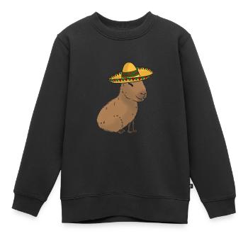 Capybara mexicain - Sweat Premium enfant bio - noir - Devant - AI Model Kid Female (0cm)