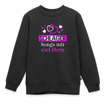Schlager Songs mit viel Herz - Kinder Premium Organic Sweatshirt - Schwarz - Vorne - AI Model Kid Female (0cm)