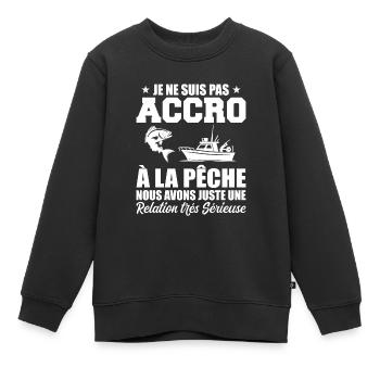 Ich bin nicht süchtig nach Angeln | Fischer Geschenk - Kinder Premium Organic Sweatshirt - Schwarz - Vorne - AI Model Kid Female (0cm)