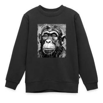 Portrait de singe - Sweat Premium enfant bio - noir - Devant - AI Model Kid Female (0cm)