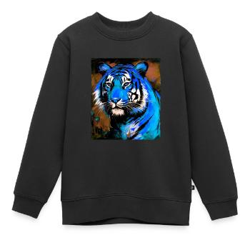 Portrait de tigre - Sweat Premium enfant bio - noir - Devant - AI Model Kid Female (0cm)