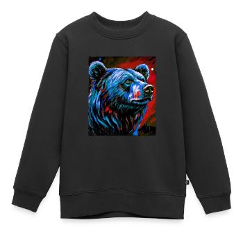 Portrait d’ours - Sweat Premium enfant bio - noir - Devant - AI Model Kid Female (0cm)