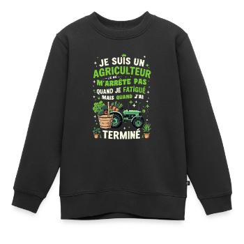 Landwirt Traktor Landwirte Ich bin Landwirt - Kinder Premium Organic Sweatshirt - Schwarz - Vorne - AI Model Kid Female (0cm)