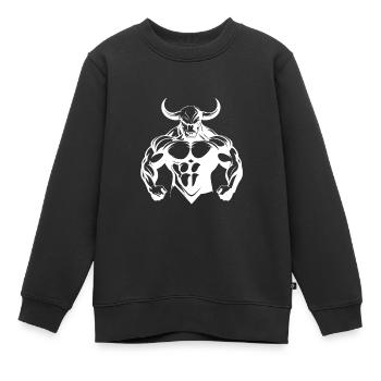 Bull Bull Gym Musculation Musculation - Sweat Premium enfant bio - noir - Devant - AI Model Kid Female (0cm)