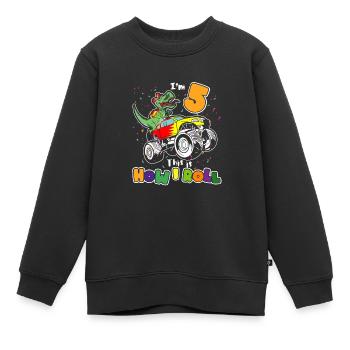 C'est comme ça que je roule Monster Truck | 5e anniversaire - Sweat Premium enfant bio - noir - Devant - AI Model Kid Female (0cm)