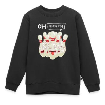 Conception de bol pour les joueurs de bowling Sportifs - Sweat Premium enfant bio - noir - Devant - AI Model Kid Female (0cm)