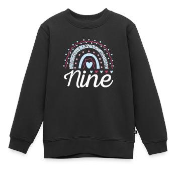 Neun Leoparden-regenbogen-design Für 9. - Kinder Premium Organic Sweatshirt - Schwarz - Vorne - AI Model Kid Female (0cm)