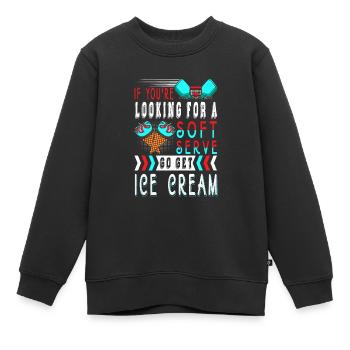 If you are looking for a soft serve, - Kids Premium Organic Sweatshirt - black - Front - AI Model Kid Female (0cm)