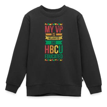 Mon vp est mélané et hbcu pour la fierté - Sweat Premium enfant bio - noir - Devant - AI Model Kid Female (0cm)
