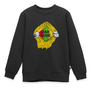 Jah Love Reggae Style Design Pour la Musique Reggae - Sweat Premium enfant bio - noir - Devant - AI Model Kid Female (0cm)