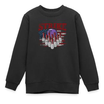 Conception de bol pour Bowler Bowling Player Sport Usa - Sweat Premium enfant bio - noir - Devant - AI Model Kid Female (0cm)