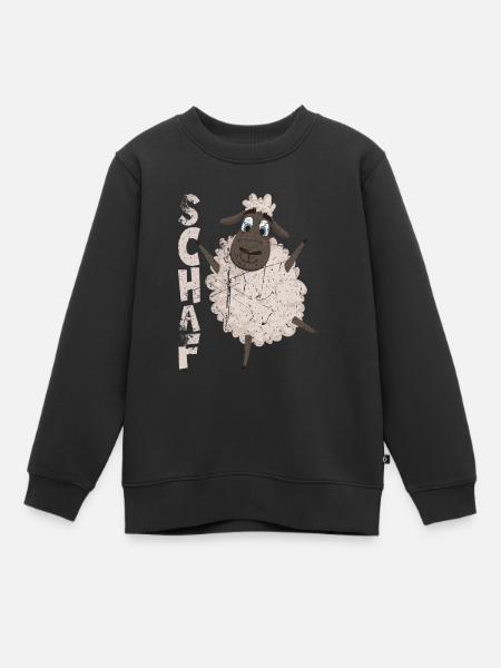 Schafe braucht der Schäfer, lustiges Schaf - Kinder Premium Organic Sweatshirt - Schwarz