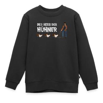 Der Herr der Hühner. Huhn - Kinder Premium Organic Sweatshirt - Schwarz - Vorne - AI Model Kid Female (0cm)