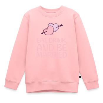 Manger, boire et se marier, - Sweat Premium enfant bio - rose - Devant - AI Model Kid Female (0cm)