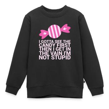 Ich Muss Den Ersten Lustigen Humor Für Erwachsene - Kinder Premium Organic Sweatshirt - Schwarz - Vorne - AI Model Kid Female (0cm)