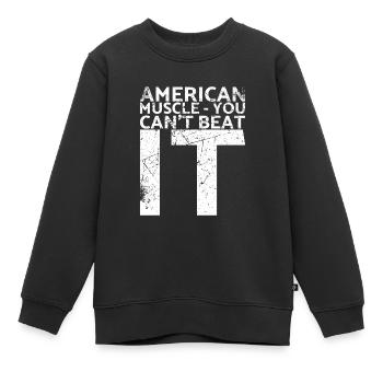 Muscle américain, vous pouvez l’utiliser pour muscle car - Sweat Premium enfant bio - noir - Devant - AI Model Kid Female (0cm)