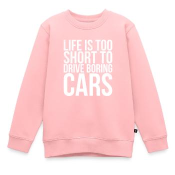 La vie est trop courte pour utiliser des voitures ennuyeuses pour - Sweat Premium enfant bio - rose - Devant - AI Model Kid Female (0cm)