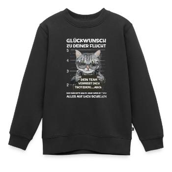 Glückwunsch zu Deiner FLucht, Jobwechsel Abschieds - Kinder Premium Organic Sweatshirt - Schwarz - Vorne - AI Model Kid Female (0cm)