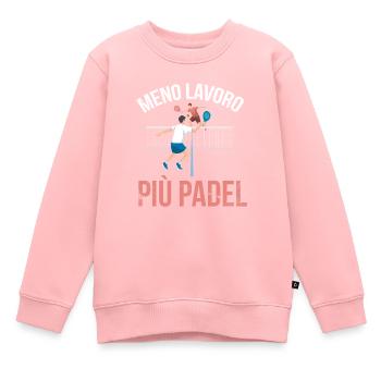 Meno Lavoro Più Padel - Kinder Premium Organic Sweatshirt - Rosa - Vorne - AI Model Kid Female (0cm)