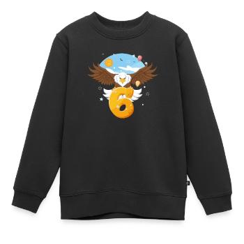 Weißkopfseeadler-design Zum Sechsten Geburtstag - Kinder Premium Organic Sweatshirt - Schwarz - Vorne - AI Model Kid Female (0cm)
