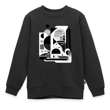 Collage Style Japon - Sweat Premium enfant bio - noir - Devant - AI Model Kid Female (0cm)