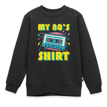 80er Jahre T-Shirt - Kinder Premium Organic Sweatshirt - Schwarz - Vorne - AI Model Kid Female (0cm)